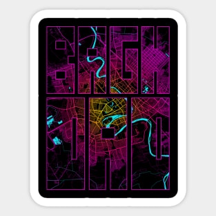 Baghdad, Iraq City Map Typography - Neon Sticker